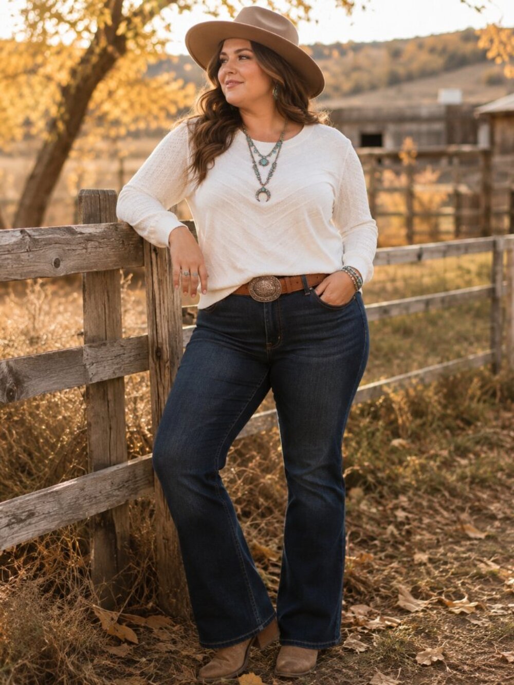 Lety & Me Ivory Textured Knit Layering Neutral 2X Plus Size Long Sleeve Crewneck